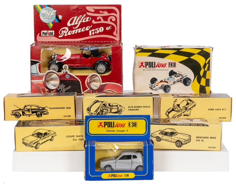  Politoys Collection of 8 Diecast Automobiles. Including McL...