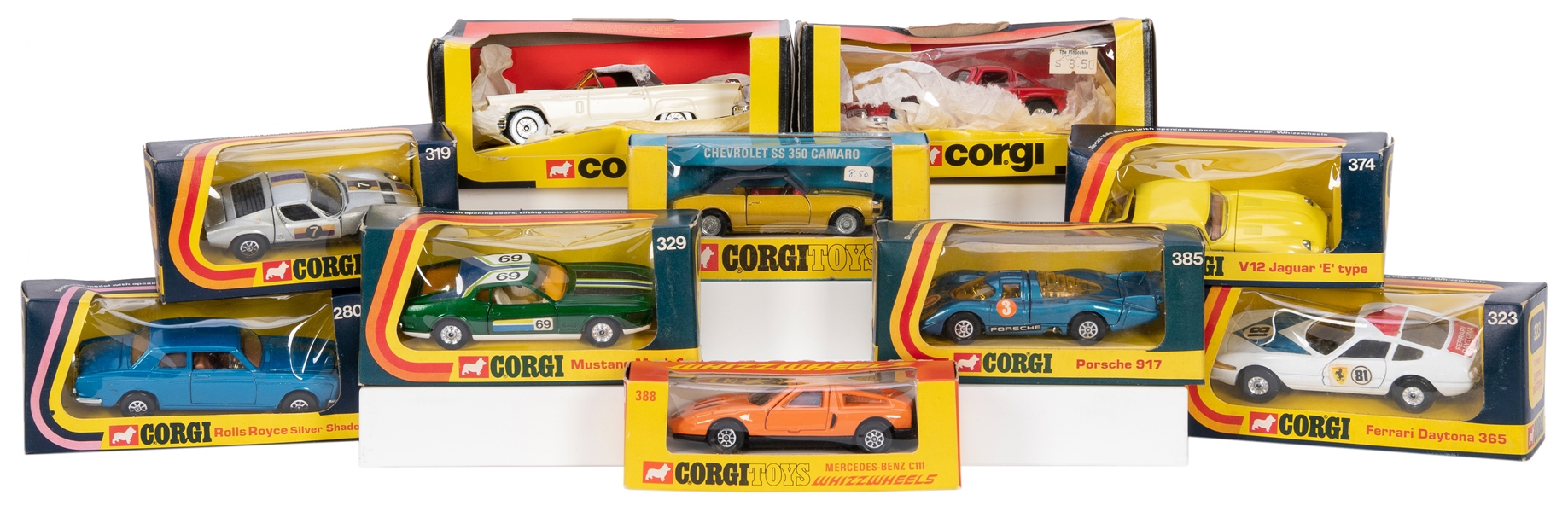  Lot of 10 Vintage Corgi Sports Cars and Supercars. Includin...