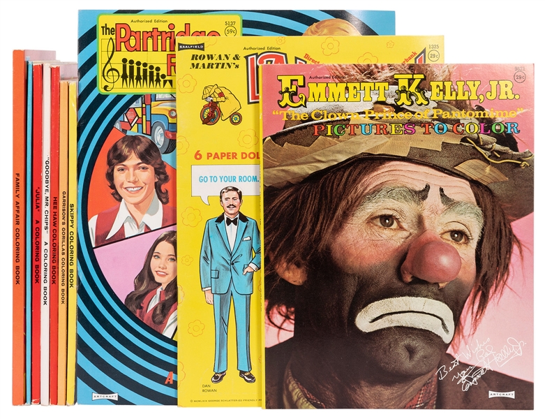  [TELEVISION]. Lot of 10 1960s-70s TV Series Tie-In Coloring...