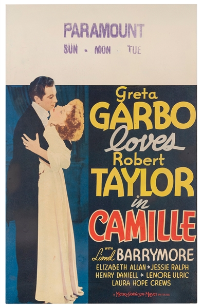  Camille. Metro Goldwyn-Mayer, 1936. Window card. Nostalgic,...