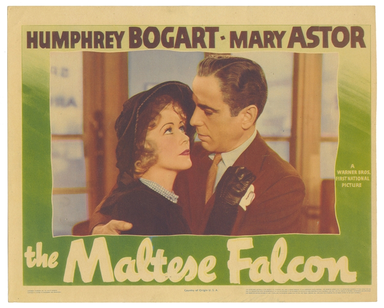  The Maltese Falcon. Warner Bros., 1941. Lobby card depictin...