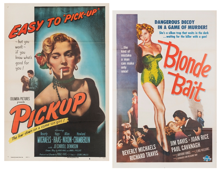  Pair of 1950s Sleaze / Crime Movie Posters. Includes Blonde...