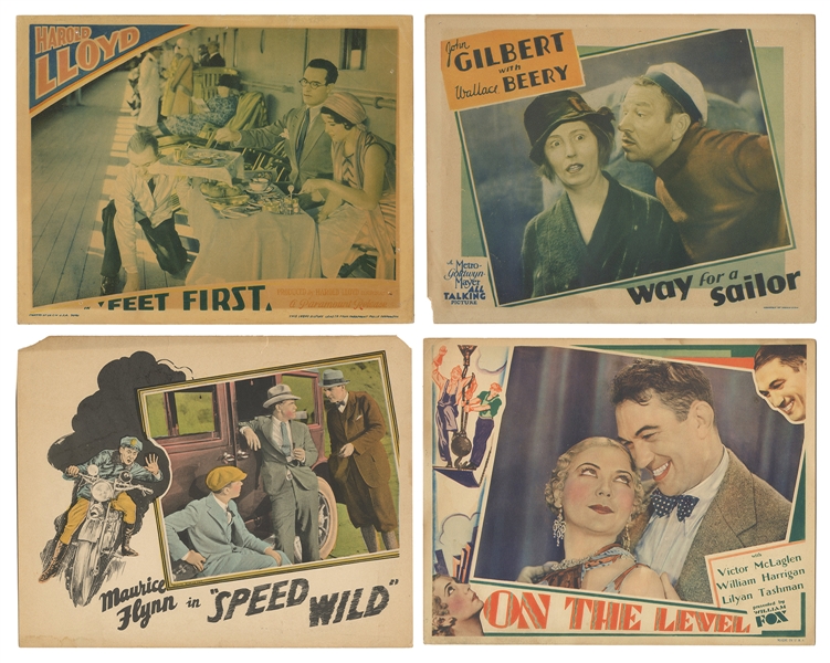  Lot of 4 early lobby cards. Including: Speed Wild (1925), s...