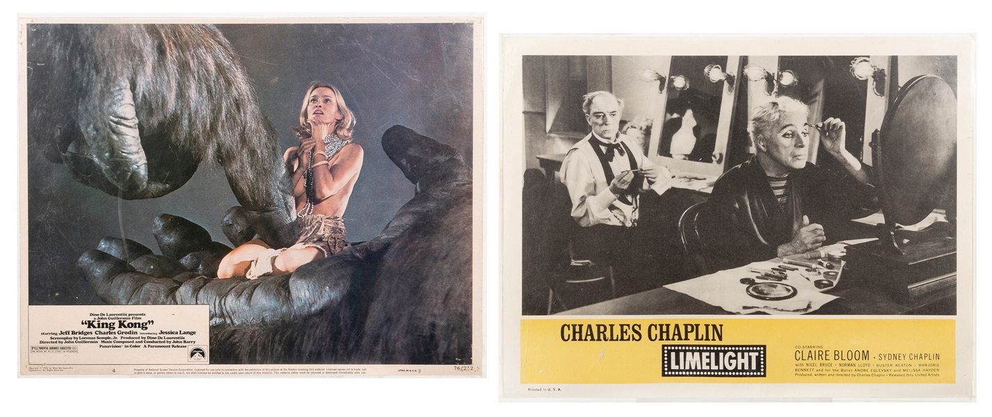  Pair of movie lobby cards. Including: “King Kong” (1976) st...