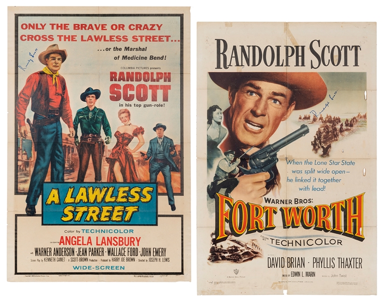  A Lawless Street an [Signed by Randolph Scott]. Including: ...