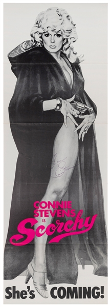  Connie Stevens Signed “Scorchy” Panel Poster. American Inte...