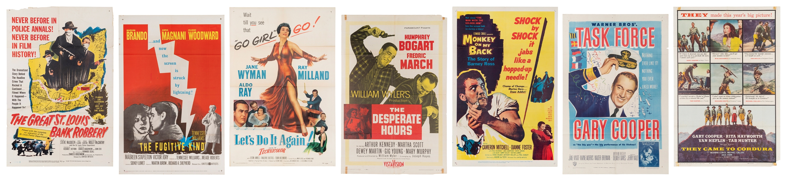  Group of 7 1940s/60s One-Sheet Movie Posters. Includes: The...