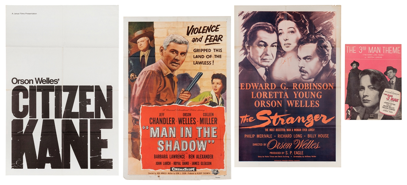  Collection of Orson Welles Movie Posters, Stills, and Sheet...
