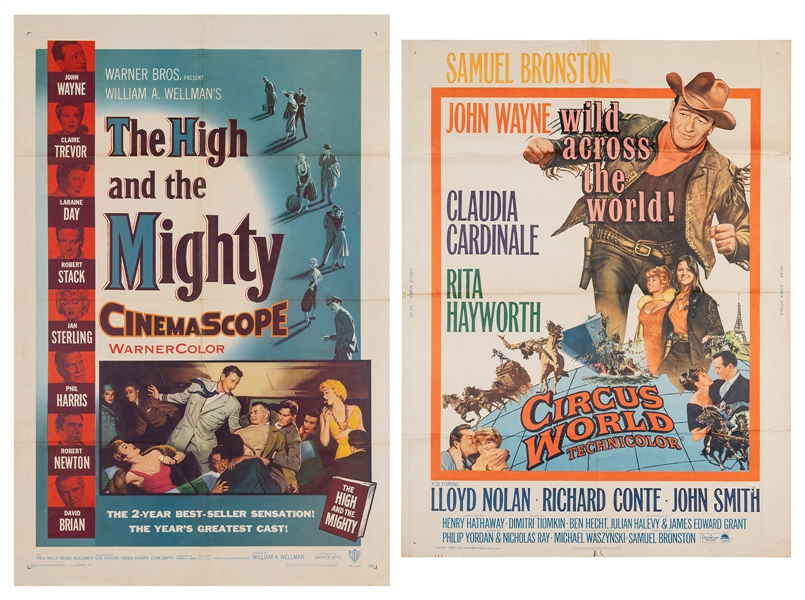  Two John Wayne Movie Posters. Including The High & The Migh...