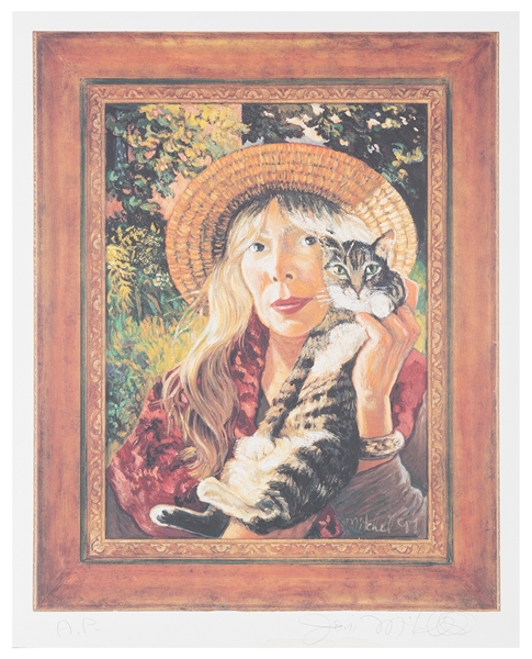  Joni Mitchell Signed “Taming the Tiger” Artist’s Proof Prin...