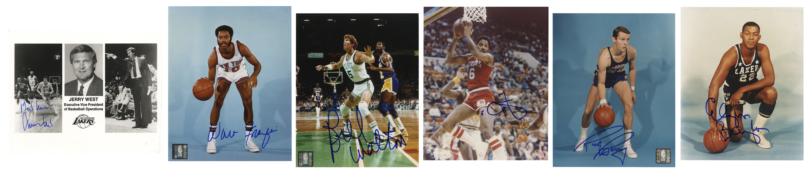  Six NBA Basketball Legends Signed Photos. Glossy 8 x 10” ph...