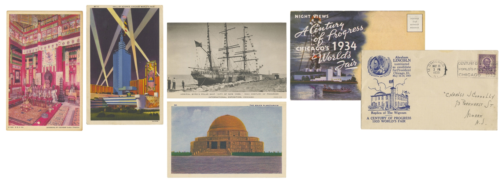  Approximately 300 World’s Fair and Exposition Postcards. Si...