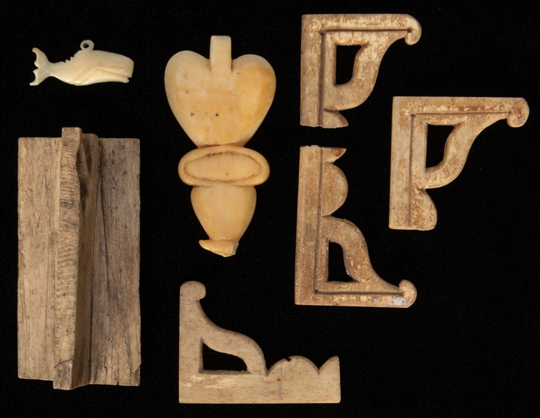  Lot of Carved Bone Decorative Items. Being a collection of ...