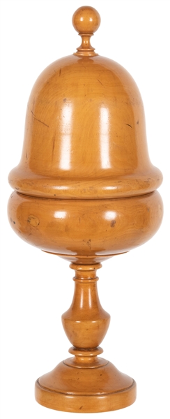  Egg to Ball Vase. Circa 1890. Large boxwood vase into which...