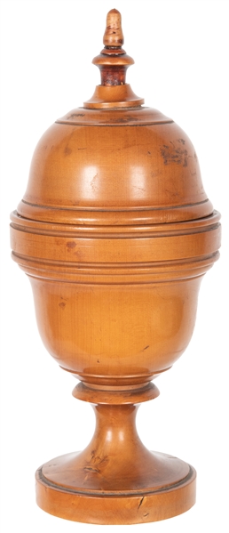  Millet Vase. European, ca. 1880. Finely turned boxwood vase...