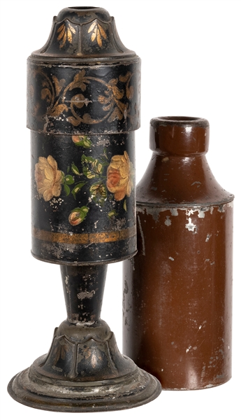  Charmed Ginger Bottle. London: Hamley’s, ca. 1899. Toleware...
