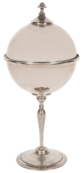  Cannonball Vanishing Vase. Circa 1905. Nickel-plated vase o...