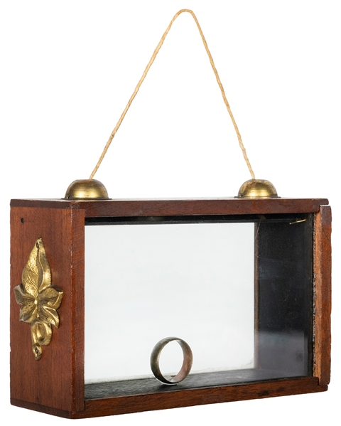  Ring Production Casket. Circa 1900. A wooden case with glas...