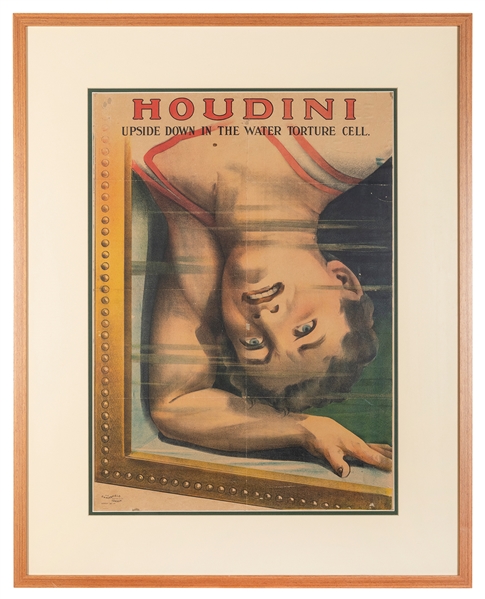  Houdini, Harry (Ehrich Weisz). Houdini Upside Down in the W...