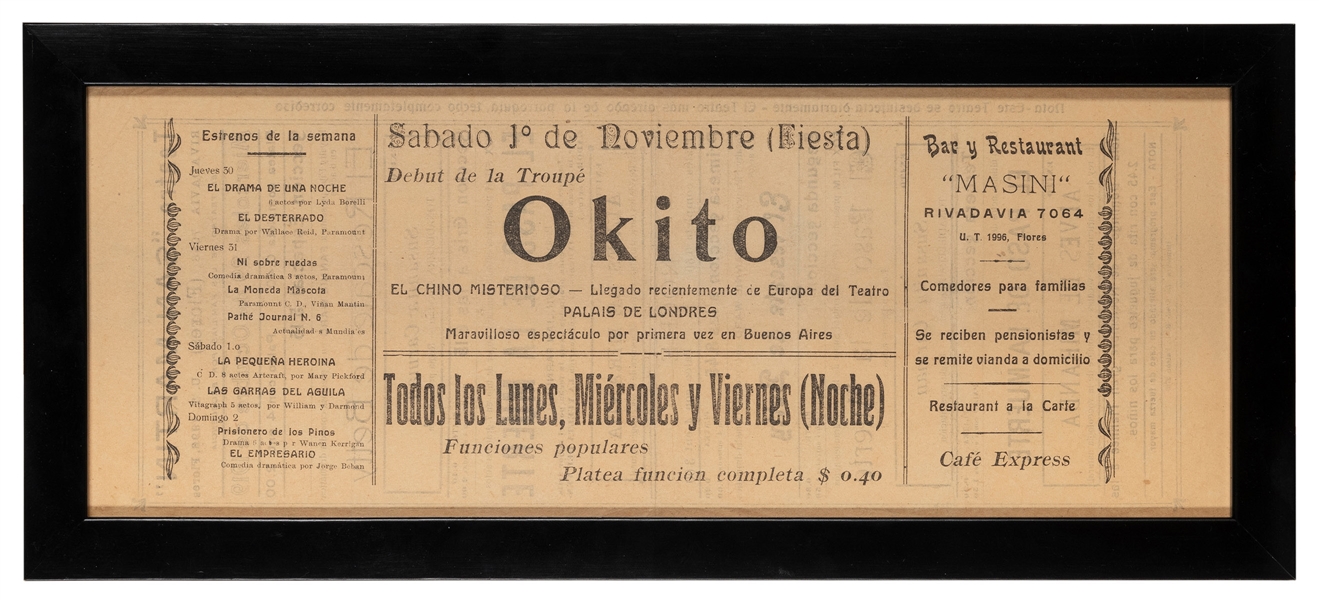  Okito (Tobias Bamberg). Okito Spanish Language Broadside. B...
