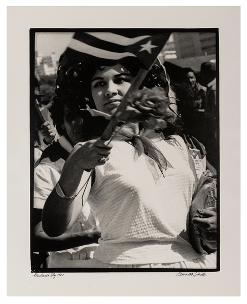  SALAS, Osvaldo (Cuban, 1914-1992). Girl with Flag. Havana, ...
