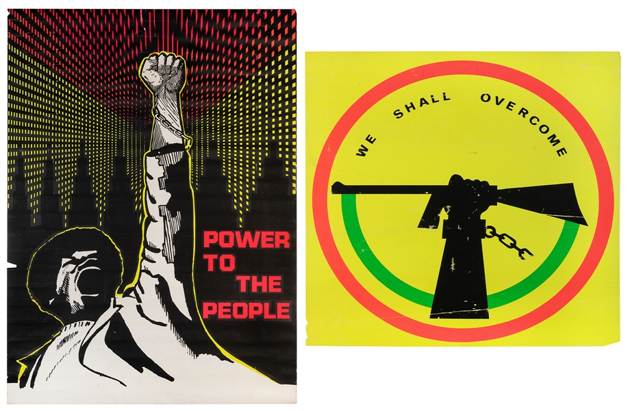  [BLACK POWER]. Pair of blacklight posters. N.p., ca. 1970s....