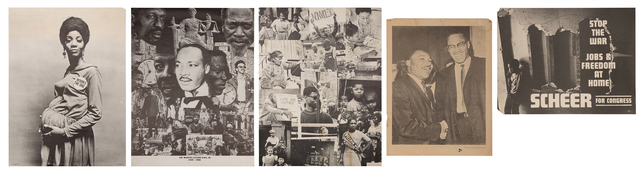  Group of 5 civil rights and political posters. Including: R...