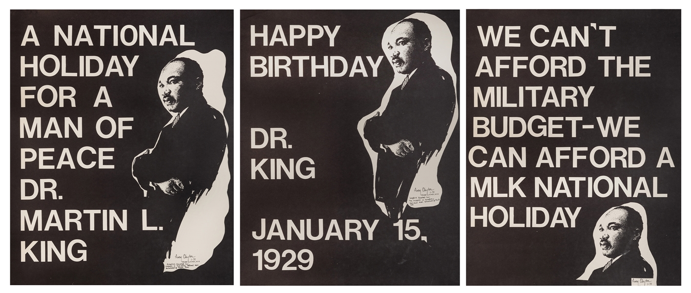  CLAYTON, Avery. Trio of Martin Luther King Jr. posters. 197...