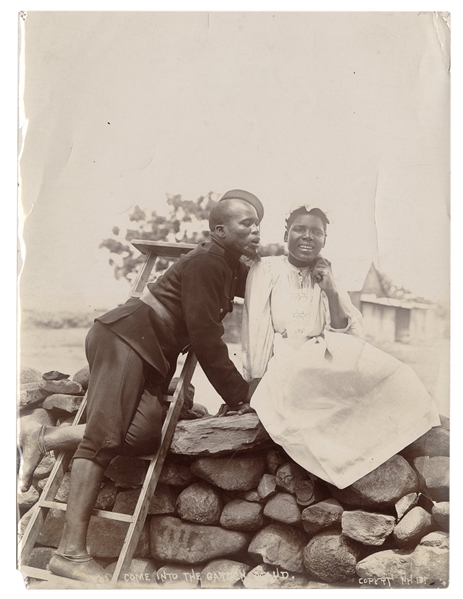  Antique photograph of a Black couple. Circa 1910s. Photogra...