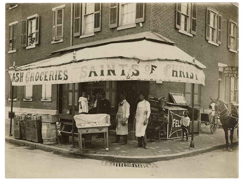  [AFRICAN AMERICAN--CHURCHES]. Photograph of a grocery store...