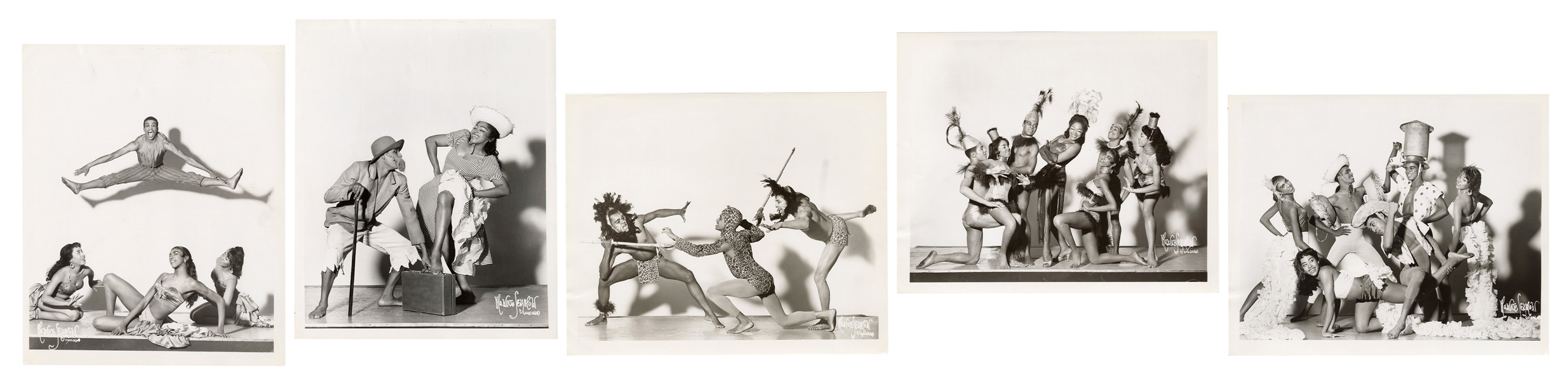  [DANCE]. Five photographs of the Carmencita Romero Troupe. ...