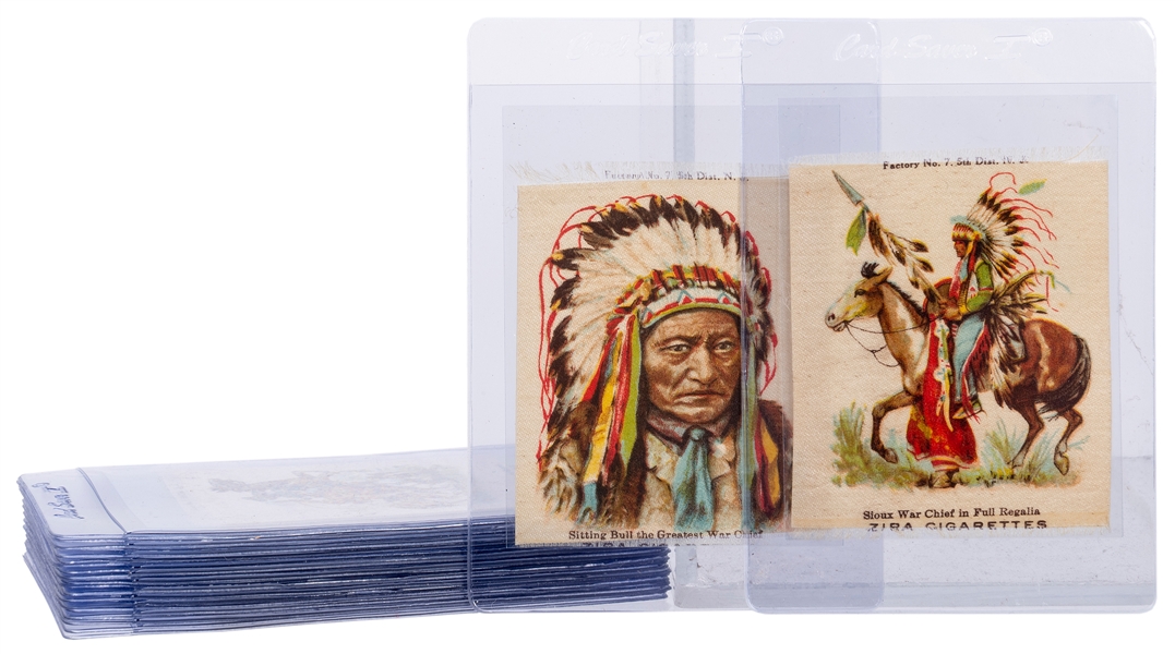  [AMERICAN INDIAN]. Group of 24 American Indian tobacco silk...