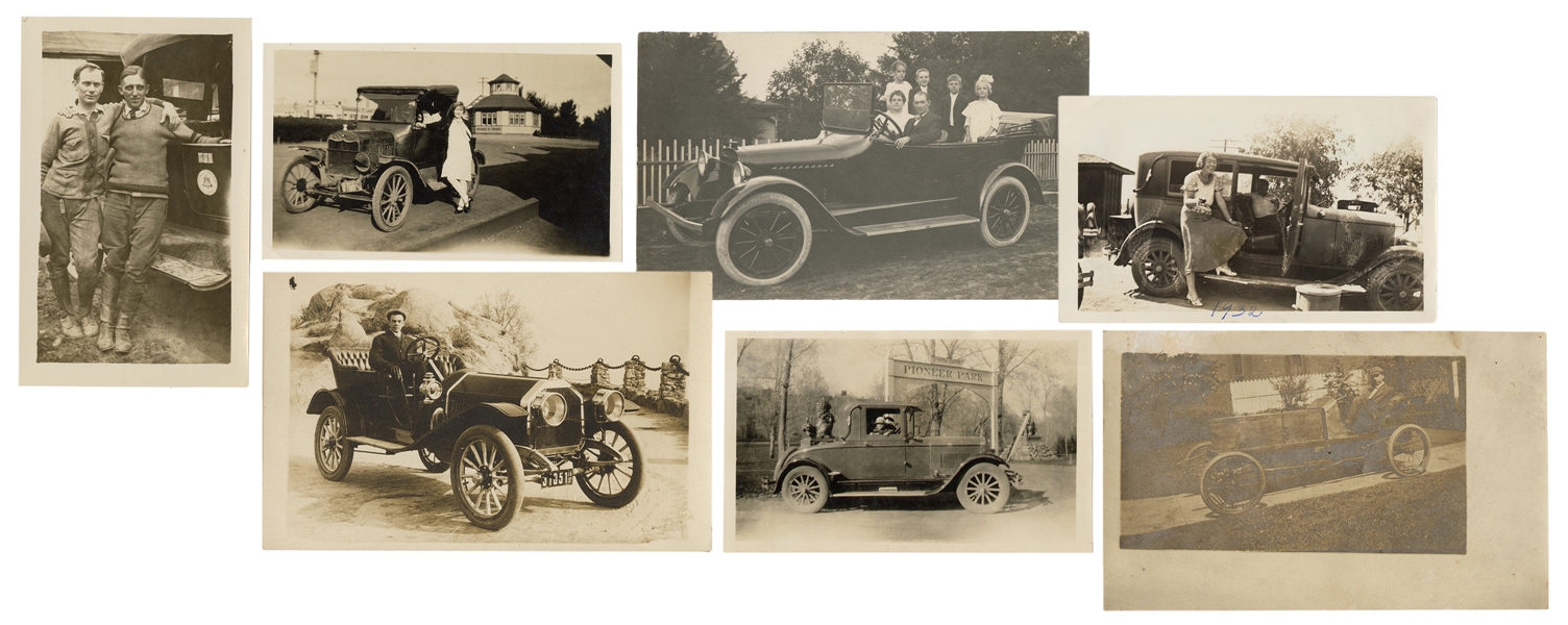 [AUTOMOBILES]. A group of early automobile photographs and ...