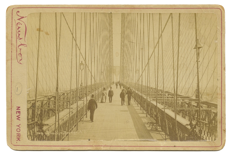  Brooklyn Bridge cabinet card. Circa 1883. An early view of ...