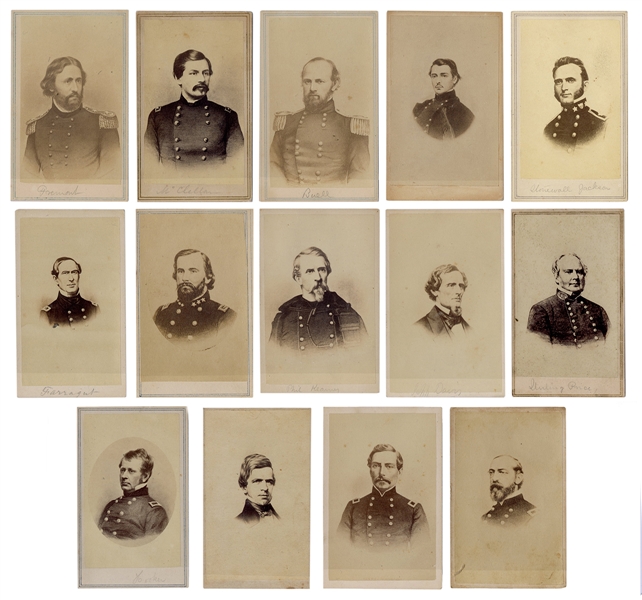  [U.S. CIVIL WAR]. Group of 14 CDVs of generals. Including S...