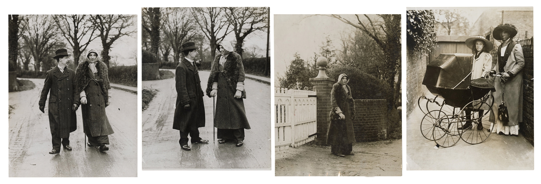  [CRIME]. Four photographs of a policeman in woman’s disguis...