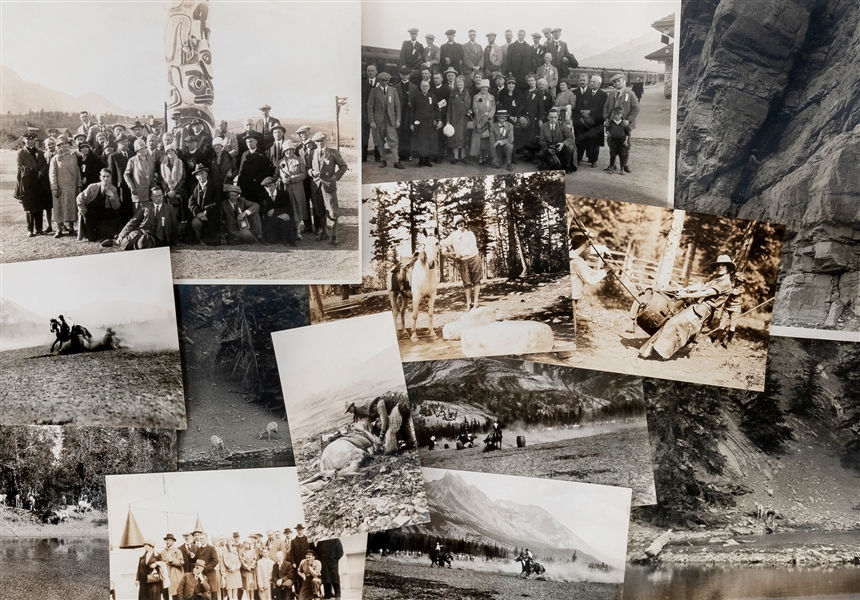  [JASPER NATIONAL PARK]. Group of 13 photographs. Circa 1910...