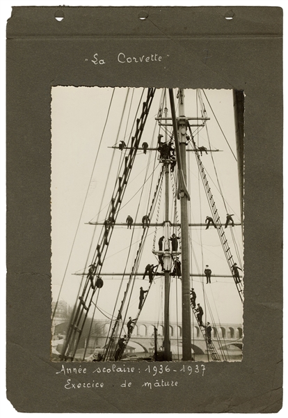  Photograph of sailor’s exercises, 1936-37. Silver print pho...