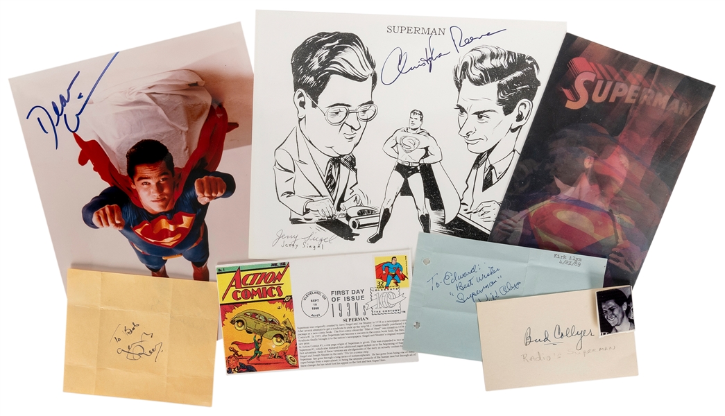  Collection of Superman Autographs. Including: George Reeves...