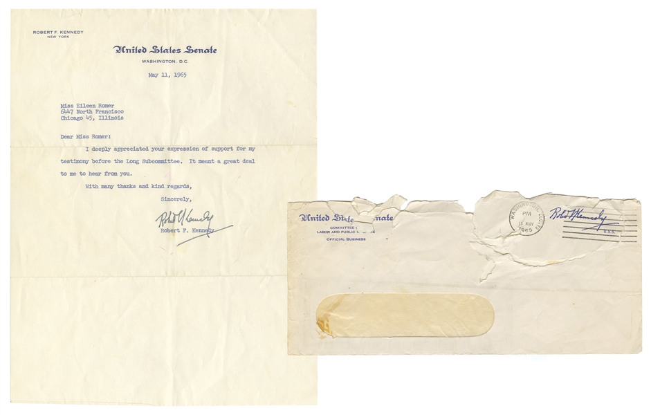  KENNEDY, Robert (1925–1968). Typed letter signed (“Robert F...
