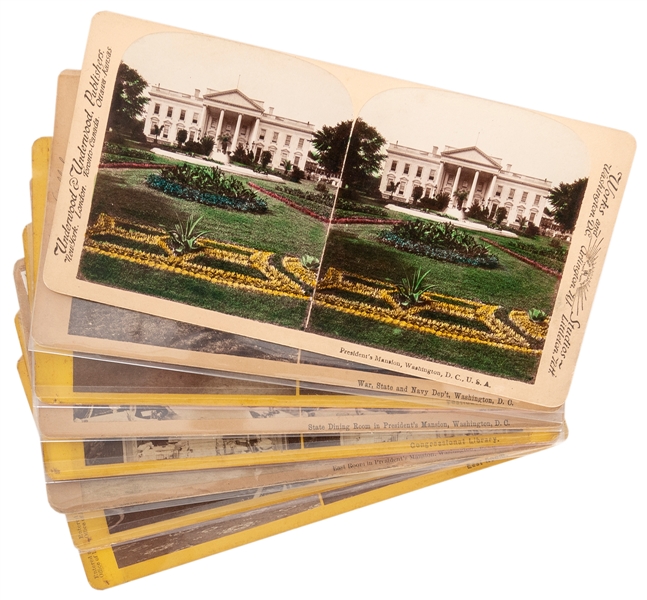  [WHITE HOUSE]. A group of 8 stereoviews of the White House ...