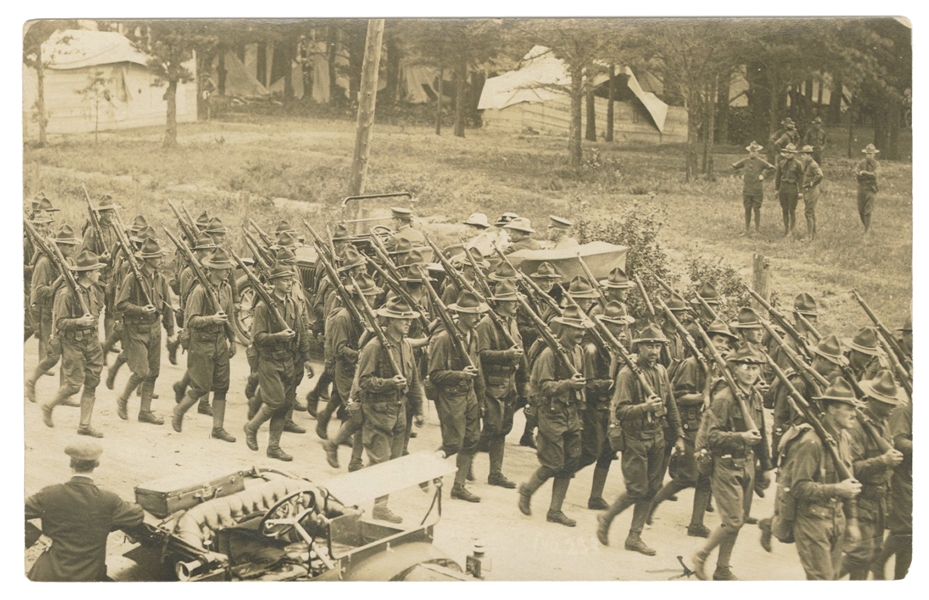  [WWI]. A group of 15 RPPCs of a businessmen’s military camp...