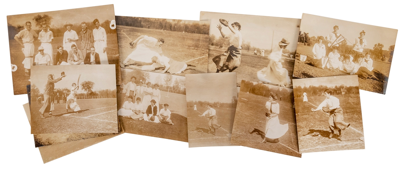  [WOMEN’S BASEBALL--PHILADELPHIA]. Twelve early photographs ...