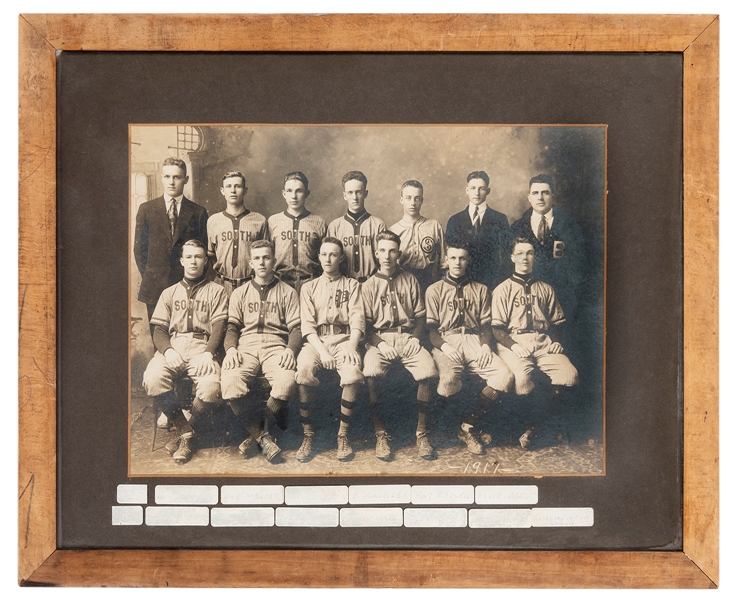  Early 20th century baseball team photograph. Original sepia...