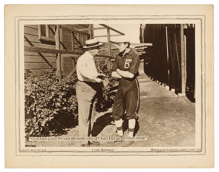  [BASEBALL]. The Busher lobby card. Paramount Pictures, 1919...