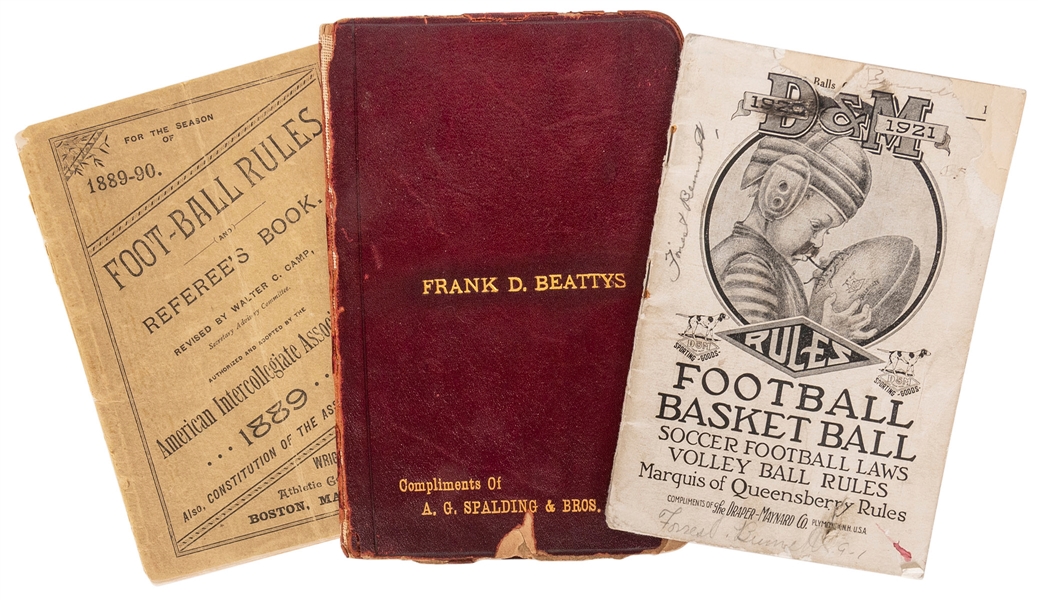  [FOOTBALL]. Trio of early American football rulebooks. 8vo....