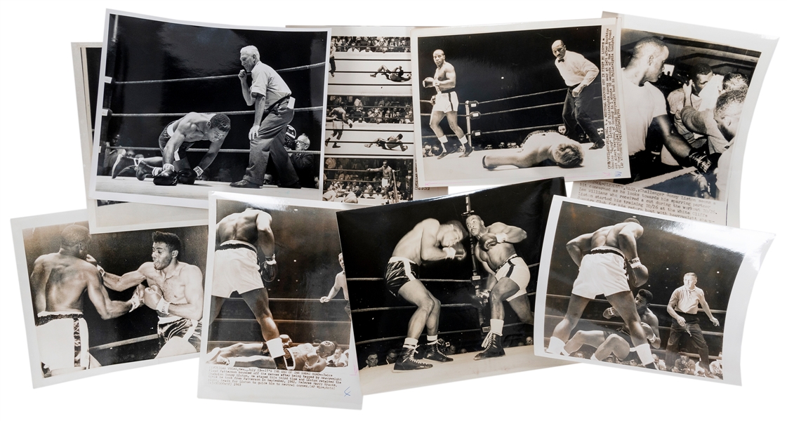  LISTON, Sonny (c. 1930-1970). Nine boxing match photographs...