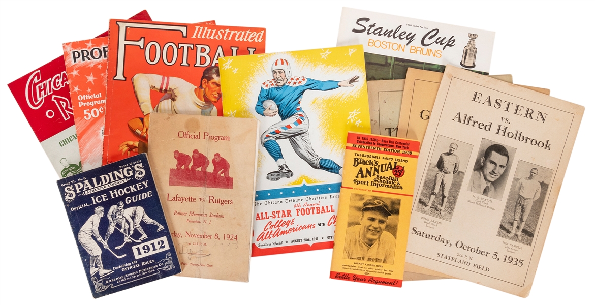  [SPORTS PERIODICALS]. A group of 10 sports programs and mag...