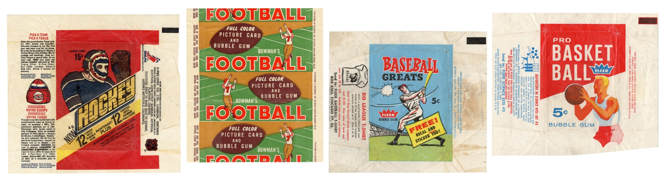  [TRADING CARDS]. A group of football, baseball, and hockey ...