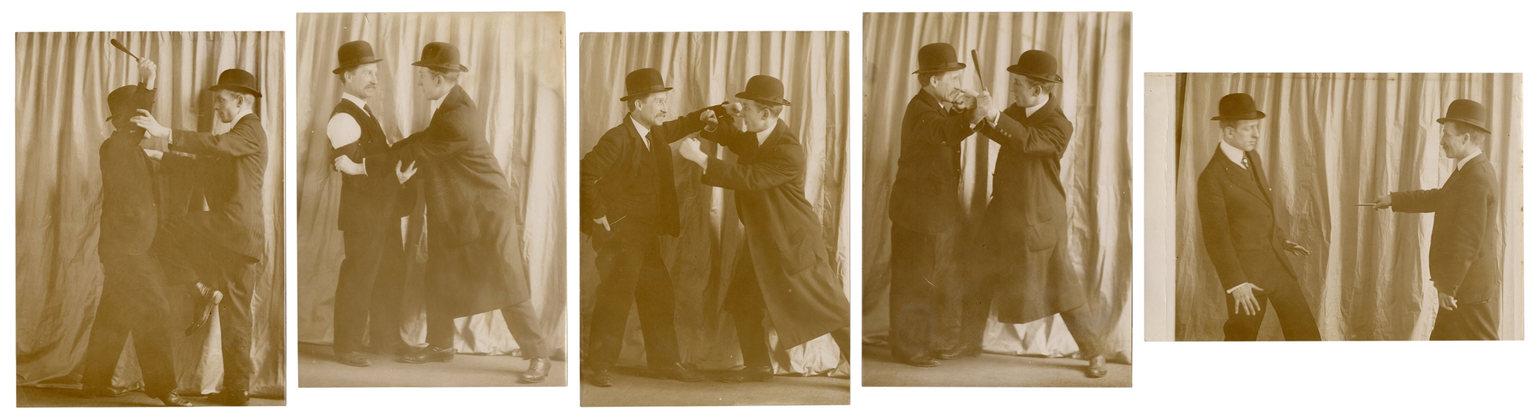  Early photographs of self-defense techniques. Early 20th ce...